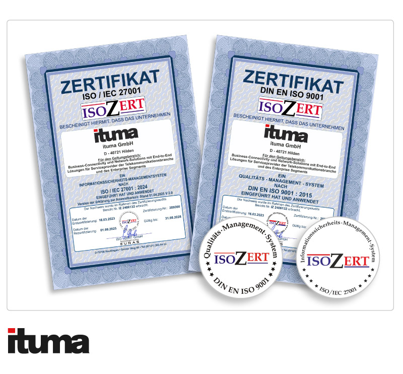 ISO 9001 / 27001 Zertifikate